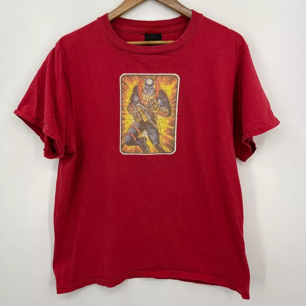 Vintage Changes GI Joe Destro Graphic T-Shirt Red Mens L Comic Art 90s Retro
